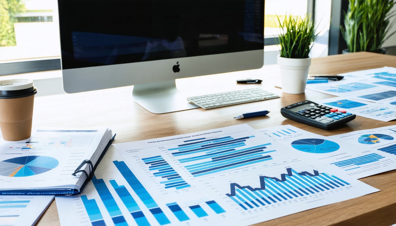 Specialist werkt aan een meerjarenplanning betononderhoud met diagrammen en tabellen